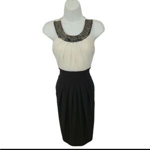 B Darlin Black and White Beaded Mini Dress